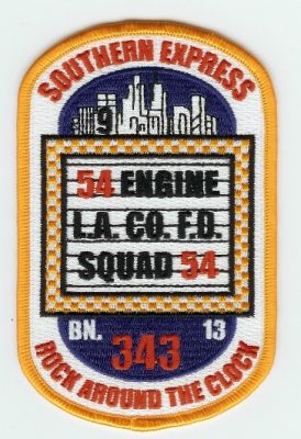 Los Angeles County Fire Station 54
Thanks to PaulsFirePatches.com for this scan.
Keywords: california engine squad battalion 13 la co fd