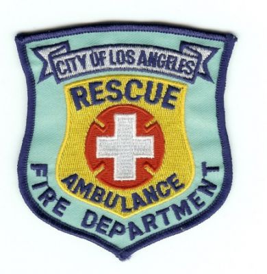 Los Angeles Fire Rescue Ambulance
Thanks to PaulsFirePatches.com for this scan.
Keywords: california city lafd