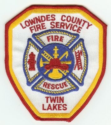 Lowndes County Fire Service Fire Rescue
Thanks to PaulsFirePatches.com for this scan.
Keywords: georgia twin lakes