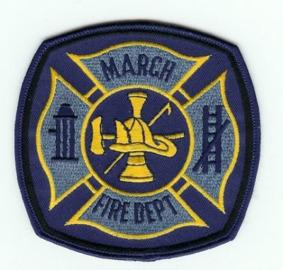March Fire Dept
Thanks to PaulsFirePatches.com for this scan.
Keywords: california department