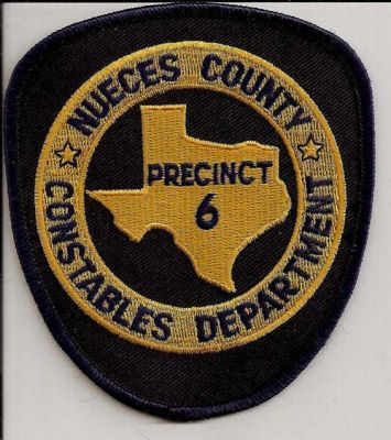 Nueces County Constables Department Precinct 6 (Texas)
Thanks to EmblemAndPatchSales.com for this scan.
