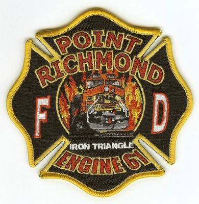 Point Richmond Fire Engine 61
Thanks to PaulsFirePatches.com for this scan.
Keywords: california