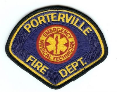 Porterville Fire Dept EMT
Thanks to PaulsFirePatches.com for this scan.
Keywords: california department