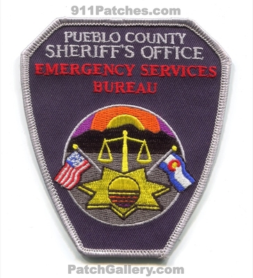 Pueblo County Sheriffs Office Emergency Services Bureau Patch (Colorado)
[b]Scan From: Our Collection[/b]
Keywords: co. department dept. es