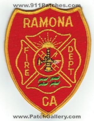 Ramona Fire Department (California)
Thanks to Paul Howard for this scan. 
Keywords: dept.