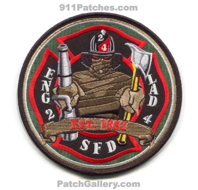 Seattle Fire Department Engine 2 Ladder 4 Patch (Washington)
[b]Scan From: Our Collection[/b]
Keywords: dept. sfd company co. station est. 1882