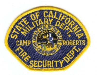 California State Camp Roberts Fire Dept
Thanks to PaulsFirePatches.com for this scan.
Keywords: california department military security
