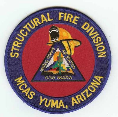 Yuma MCAS Structural Fire Division
Thanks to PaulsFirePatches.com for this scan.
Keywords: arizona marine corps air station