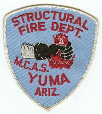 Yuma MCAS Structural Fire Dept
Thanks to PaulsFirePatches.com for this scan.
Keywords: arizona department marine corps air station