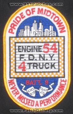FDNY Fire Engine 54 Truck 4 Battalion 9 (New York)
Thanks to derek141 for this picture.
Keywords: department