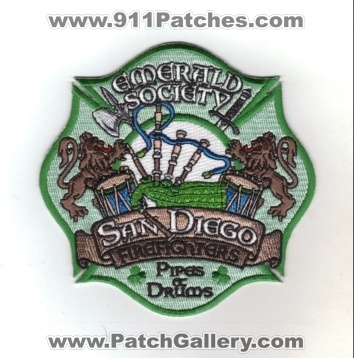 San Diego Firefighters Pipes & Drums Emerald Society (California)
Thanks to diveresq5 for this scan.
Keywords: and