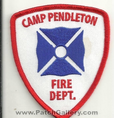 Camp Pendleton Fire Department Patch (California)
Thanks to Ronnie5411 for this scan.
Keywords: dept.