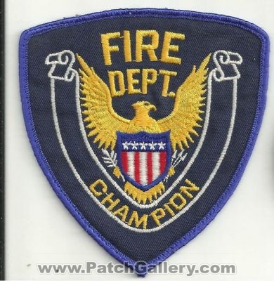 Champion Fire Department Patch (Michigan)
Thanks to Ronnie5411 for this scan.
Keywords: dept.