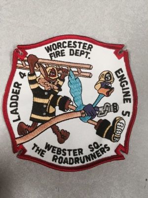 Worchester Fire Department Engine 5 Ladder 4 Patch (Massachusetts)
Thanks to crappy78 for this picture.
Keywords: dept. company co. station sq. the roadrunners
