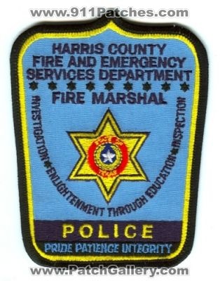 Harris County Fire and Emergency Services Department Fire Marshal Police (Texas)
Scan By: PatchGallery.com
