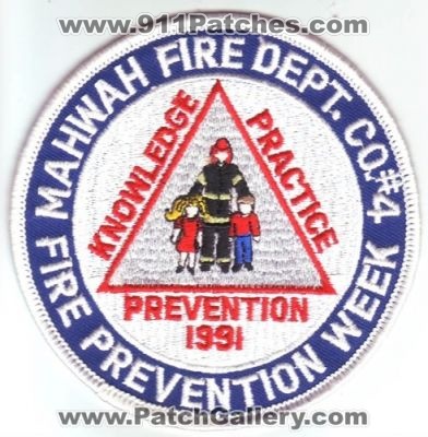 Mahwah Fire Department Company #4 Fire Prevention Week (New Jersey)
Thanks to Dave Slade for this scan.
Keywords: dept number