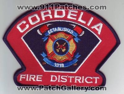 Cordelia Fire District (California)
Thanks to Dave Slade for this scan.
