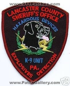 Lancaster County Sheriff's Office Explosives Detection Hazardous Devices K-9 Unit (Pennsylvania)
Thanks to apdsgt for this scan.
Keywords: sheriffs k9 bomb