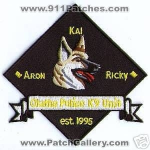 Olathe Police K-9 Unit (Kansas)
Thanks to apdsgt for this scan.
Keywords: k9
