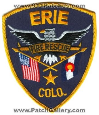 Erie Fire Rescue Department Patch (Colorado) (Defunct)
[b]Scan From: Our Collection[/b]
Now Mountain View Fire Rescue
Keywords: colo. dept.
