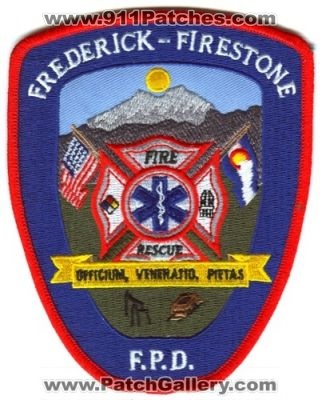 Frederick Firestone Fire Protection District Patch (Colorado)
[b]Scan From: Our Collection[/b]
Keywords: frederick-firestone f.p.d. fpd rescue