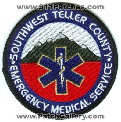 Southwest Teller County Emergency Medical Services EMS Patch (Colorado)
[b]Scan From: Our Collection[/b]
Keywords: co. ambulance emt paramedic