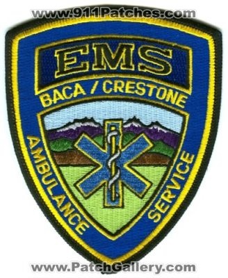 Baca Crestone Ambulance Service Patch (Colorado)
[b]Scan From: Our Collection[/b]
Keywords: ems