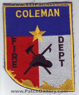 Coleman Fire Department (Texas)
Thanks to Dave Slade for this scan.
Keywords: dept