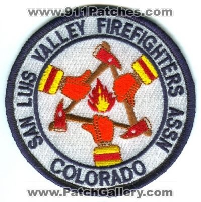 San Luis Valley FireFighters Association Patch (Colorado)
[b]Scan From: Our Collection[/b]
Keywords: assn