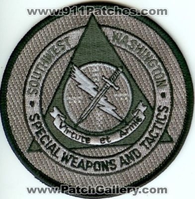 Southwest Washington Special Weapons And Tactics (Washington)
Thanks to Police-Patches-Collector.com for this scan.
Keywords: swat