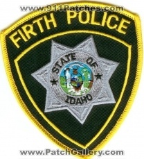 Firth Police (Idaho)
Thanks to Police-Patches-Collector.com for this scan.
