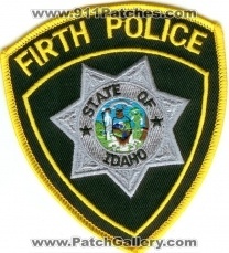 Firth Police (Idaho)
Thanks to Police-Patches-Collector.com for this scan.
