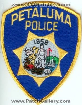 Petaluma Police (California)
Thanks to Police-Patches-Collector.com for this scan.
