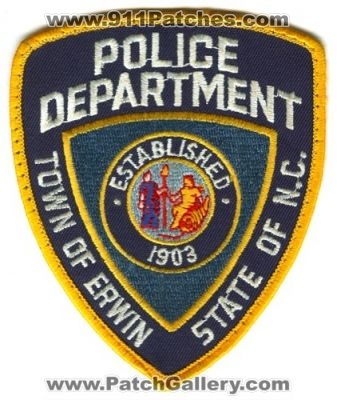 Erwin Police Department (North Carolina)
Scan By: PatchGallery.com
Keywords: town of