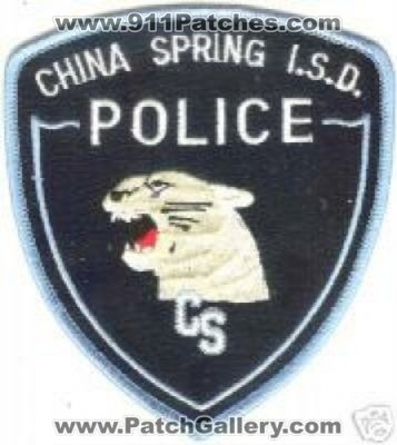 China Spring Independent School District Police (Texas)
Thanks to Police-Patches-Collector.com for this scan.
Keywords: i.s.d. isd