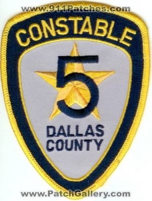Dallas County Constable Precinct 5 (Texas)
Thanks to Police-Patches-Collector.com for this scan.
