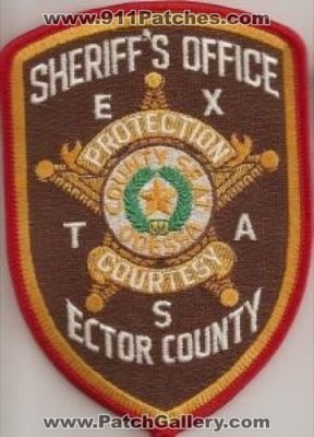 Ector County Sheriff's Office (Texas)
Thanks to Police-Patches-Collector.com for this scan.
Keywords: sheriffs