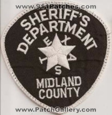 Midland County Sheriff's Department (Texas)
Thanks to Police-Patches-Collector.com for this scan.
Keywords: sheriffs