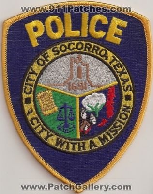 Socorro Police (Texas)
Thanks to Police-Patches-Collector.com for this scan.
Keywords: city of