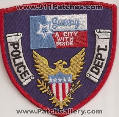 Sweeny Police Department (Texas)
Thanks to Police-Patches-Collector.com for this scan.
Keywords: dept