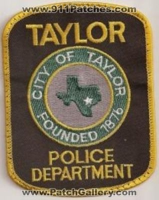 Taylor Police Department (Texas)
Thanks to Police-Patches-Collector.com for this scan.
Keywords: city of