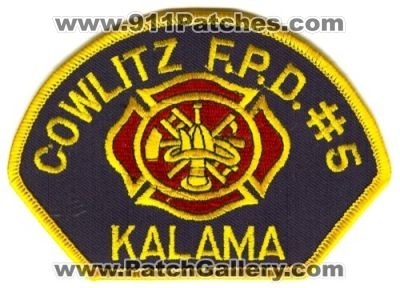 Cowlitz County Fire Protection District Number 5 Kalama Patch (Washington)
Scan By: PatchGallery.com
Keywords: co. Prot. dist. no. #5 number f.p.d. fpd department dept.
