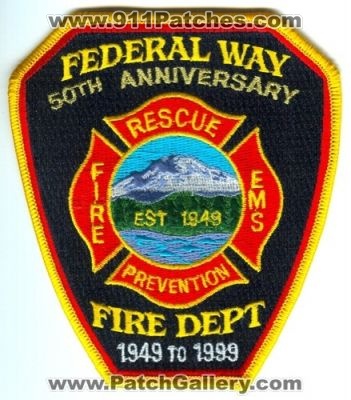 Federal Way Fire Department 50th Anniversary Patch (Washington)
Scan By: PatchGallery.com
Keywords: dept. rescue ems prevention