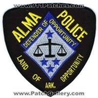 Alma Police (Arkansas)
Thanks to BensPatchCollection.com for this scan.
