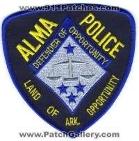 Alma Police (Arkansas)
Thanks to BensPatchCollection.com for this scan.
