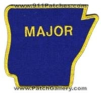 Arkansas State Police Major (Arkansas)
Thanks to BensPatchCollection.com for this scan.
