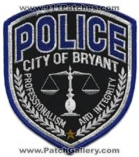 Bryant Police (Arkansas)
Thanks to BensPatchCollection.com for this scan.
Keywords: city of