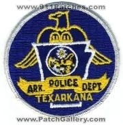Texarkana Police Department (Arkansas)
Thanks to BensPatchCollection.com for this scan.
Keywords: dept