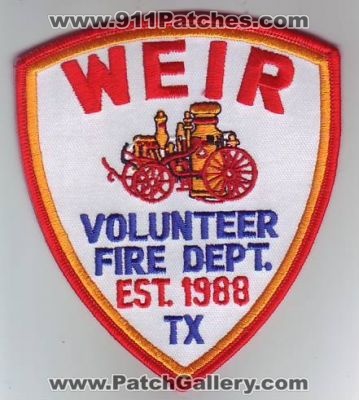 Weir Volunteer Fire Department (Texas)
Thanks to Dave Slade for this scan.
Keywords: dept