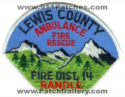 Lewis County Fire District 14 Randle (Washington)
Scan By: PatchGallery.com
Keywords: co. dist. number no. #14 department dept. ambulance rescue